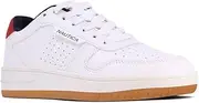 [NAUTICA] Kid's Spinnaker Youth Boat Shoe Casual Loafer 2 Eye Lace Little Kid Big Kid-Spinnaker-White Gum Size-13