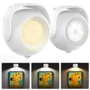 2 Pcs Motion Sensor Rechargeable Wall Mounted Lights, 3200mAh LED Wall Cream