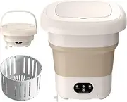 Foldable Bucket Washer,9L Washing Machine - Portable Personal Clothes Washer with Dehydration Function, Ultrasonic Turbine Washer for Socks, Underwear Jmedic