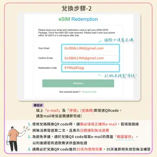 GLOBAL LINK 全球通 eSIM 日本3天上網卡 每日1G 過量降速吃到飽 4G網速