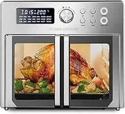 Kitchen Couture Air Fryer 25 Litre Oven French Door | Stainless Steel | 22 Preset Functions | Extra Large Capacity | Air-Circulation Technology | Temperature Control Up To 200 Degrees Celsius | Silver