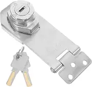 DECOMELODY Zinc Alloy Refrigerator Lock: Keyed No-Drill Installation Fridge Hasp - Secure Display Case Lock Accessory - Child Safety Hasp for Freezer Storage