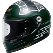 Glamster 06 Heiwa TC-4 Black White Green Full Face Helmet