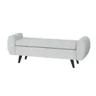 Artiss Storage Ottoman Blanket Box Bench Armrest 140cm Seat Chest Linen Grey