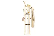 Vibe Geeks Heavy Duty Marble Coat Rack Stand Gold Metal Tall Clothes Rail Hanger