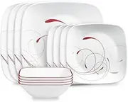 [CORELLE] Square Splendor 12-piece Dinnerware Set, Service for 4
