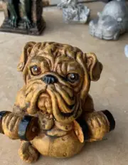 Latex n fiberglass backer dog concrete casting garden mold new mold