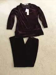 Apostrophe Velour 2 Pc Top & Pants Set - Women’s Small, NWT