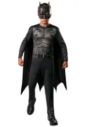 Batman Deluxe Halloween Costume Light Up Emblem Jumpsuit Cape Size M