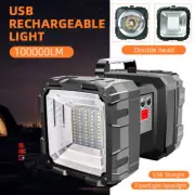 100000LM Rechargeable Super Bright LED Flashlight Handheld Spotlight Searchlight