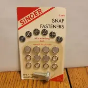 New Vintage Singer Sewing Snap Fasteners with Attaching Tool 00190