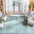 SAFAVIEH Outdoor CY8736-37112 Courtyard Light Grey / Aqua Rug