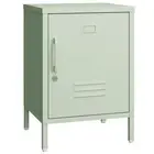 Metal Nightstand Modern End Side Table Steel Bedside Storage Cabinet with She...