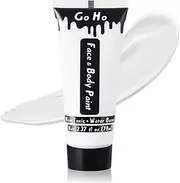 Go Ho White Cream Face Body Paint,2.1 oz Water Based White Face Painting,Joker Zombie Skeleton Makeup for Adults Children SFX Cosplay Costumes Festivals Halloween Makeup