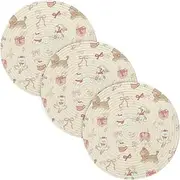 3 Pcs Trivet Hot Pad for Hot Pots and Pans 15in Cotton Thread Weave Absorb Water Potholders for Crock Pot Kitchen Aid Beige Lovely Fresh Floral