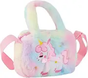 [Yardenfun] Unicorn Plush Bag for Girls Crossbody Purse Cute Design Teen Girls Handbag Plushies Backpack