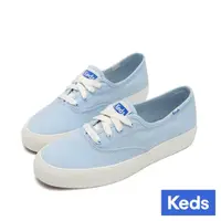 在飛比找momo購物網優惠-【Keds】CHAMPION GN 經典寬楦寶寶藍厚底帆布休