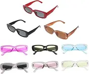 [Ipetboom] 9Pcs Retro Sunglasses for Women and Men Vintage Eyewear for Summer Events Parties and Photos UV Protection Durable Design