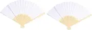 Ciieeo 2sets Painting Fan Blank Fans Hand Fan Folding Fans White Bamboo 10pcs*2