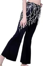 [CUZKDPF] Belly Dance Hip Scarf Belly Dance Waist Chain Dance Hip Scarf Sequins Dance Belt Belly Dance Belt /238