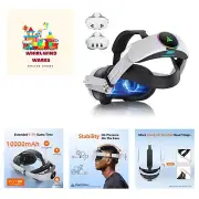 RGB VR Headset for Oculus/Meta Quest 3/3S Head Strap with 10000mAh Battery, R...