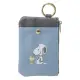 【小禮堂】Snoopy 史努比 票卡零錢包 - 藍好友款(平輸品)