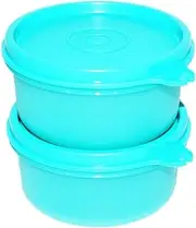[Tupperware] Set of 2 Large Snack Cups 8 Ounce Serving Bowls Caribbean Blue