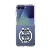 Galaxy Z Flip7 Clear Magnetic Case Chrome Bows