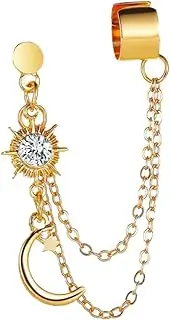 [VALICLUD] 1pc Vintage Clip on Earrings Fashion Alloy Studs for Women Chain and Tassels Ear Clip Accessories