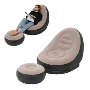 Inflatable Lounge Chair for Adults, Folding Portable Lazy Sofa with Foot Stool