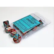 CHX 26262 Gemini Red-Teal/gold Set of Ten d10s
