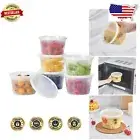 Durable 16oz Clear Deli Food Containers with Lids for Meal Prep | Microwave Safe