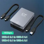 2 in 1 CFexpress Type B SD Card Reader CFexpress Reader USB 3.2 10Gbps Dual-Slot with /A Cable for silver gray