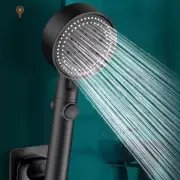 RV Rociador de mano de cabezal de ducha de alta presión con 5 modos Rain Black