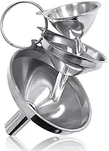 WELANE Metal Funnels, 3 PCS Small Stainless Steel Kitchen Funnels for Filling Bottles (3 Sizes)