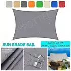 Heavy Duty Waterproof Sun Shade Sail Grey Gray Square Rectangle 98% UV Block AU