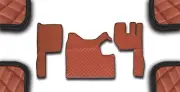 BROWN 3 LAYERS ECO LEATHER FLOOR MATS FOR RHD TRUCK VOLVO FH13 2010-2012 MANUAL