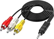 [SNLLMZI] 3.5 mm to RCA AV Camcorder Video Cable,3.5mm 18 TRRS Male to 3 RCA Male Plug Adapter Cord for TV,Smartphones,MP3, Tablets,Speakers,Home Theater - 5ft1.5M