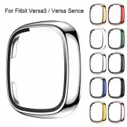 Screen Protector Tempered Glass Watch Case Cover For Fitbit Versa 3 Sense Watch