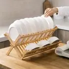Natural Dish Drying Rack 2 Tier Drying Holder Practical Utensil Holder Home