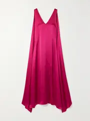 [NET-A-PORTER For The King’s Foundation] NET-A-PORTER For The King's Foundation - + Net Sustain Draped Organic Silk-satin Midi Dress - Pink - UK 8 UK 8 Pink