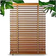 Venetian Blinds Real Wood Venetian Blinds, Wooden Blinds for Windows, Brown Window Shades, Light Filtering Venetian Blinds, 40-150cm/16-59in Wide,