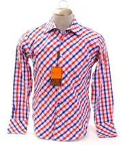 Ben Sherman Slim Fit Red & Blue Check Button Front Shirt Men's Large L NWT