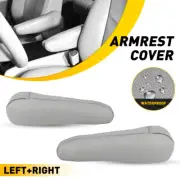 2PCS Front Seat Armrest Cover PU Leather For Toyota Sienna 2011-17 Light Gray K (for: Toyota)