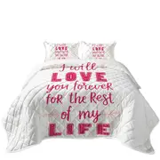 Pink Romantic Love Quote Love You Forever Coverlet