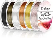 18 Gauge Wire for Jewelry Making, Evatage 6 Rolls Jewelry Craft Wire Tarnish Resistant Copper Beading Wire for Jewelry Making Supplies and Crafts