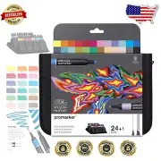 ProMarker Set of 24 - Dual Tip Alcohol-Based Markers for Artists & Illustrators