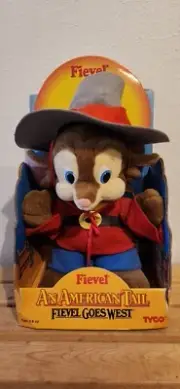 Original 1991 Tyco Fievel An American Tail - Fievel Goes West Large Plush *RARE*