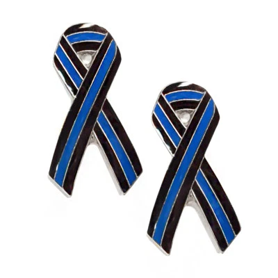 Law Enforcement Thin Blue Line 1 Inch Ribbon Lapel Pins