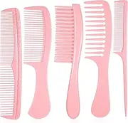 5 Piece Hair Comb Set, Pink Hairdresser Comb, Hair Cutting Comb, Antistatic Rat Tail Combs, Wide Fine Toothed Comb, Professional Hair Styling Tools for Women, Wet, Dry, Wavy